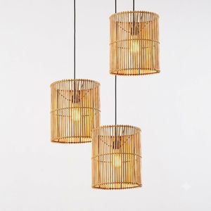 Lampe suspendue tressée à la main, abat-jour en rotin fait main pour hôtel, complexe hôtelier et café, fabricant d'ameublement d'intérieur du Vietnam - Product Image 2