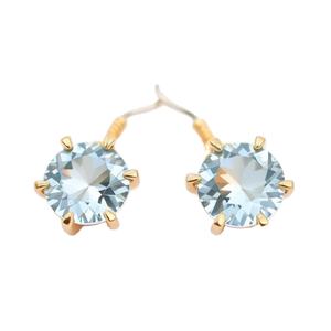 Pendientes de moda de Plata de Ley 925 para mujer, Topacio azul natural y piedras preciosas CZ, estilo colgante - Product Image 1