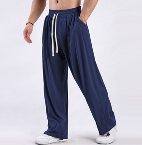 Bangladesh China OEM Embroidery Printed Design Men's Summer New Style <b>Elastic</b> <b>Waist</b> Casual Straight Leg <b>Jeans</b> Wide-leg Trousers - Product Image 4