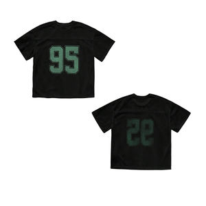 Fabricante Personalizado de Uniformes de Fútbol Americano, Jersey de Malla Tejida Extra Grande Estilo Vintage Americano con Cuello en V y Corte Recto para Hombre - Product Image 1