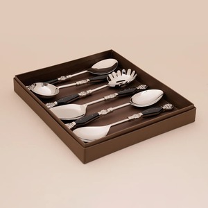 Juego de Cubiertos Clásicos de Metal con Mangos Negros, Acabado Espejo, Aptos para Lavavajillas, Cubiertos para Bodas - Product Image 2