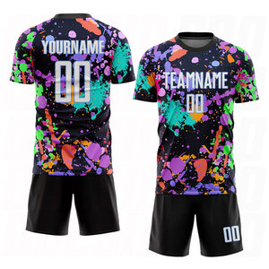 Custom Graffiti Pattern White <b>Light</b> Blue Sublimation Soccer Uniform Jersey Breathable Athletic Football Kit Personalized Team - Product Image 2