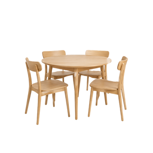 ARTERRA Premium High End Teak Wood <b>Round</b> <b>Dining</b> <b>Table</b> <b>Set</b> Modern Minimalist Kitchen Furniture <b>for</b> Home Use - Product Image 1