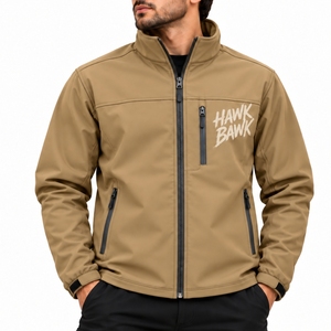 Men’s Lightweight Softshell Full Zip Outdoor Jacket Smooth Full Zip Modern Stand Collar Secure Chest Pocket Easy Side <b>Storage</b> - Product Image 1