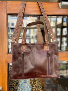 Nuevo bolso de mano de cuero azteca con borlas para mujer, bolsos de compras elegantes, estilo Vintage, bolso de transporte oculto de 16 pulgadas - Product Image 3