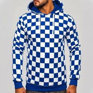 Sweat-shirt à capuche pour homme grande taille 100 % coton, personnalisable avec logo brodé, couleur unie, design coloré, prix bas - Product Image 4