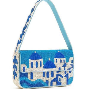 Bolso de mano con bordado de cuentas de semillas para mujer, bolso decorativo con bordado de cuentas para festivales y eventos - Product Image 1