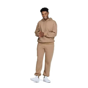 Conjunto Deportivo de Invierno para Hombre al por Mayor, Sudadera con Capucha y Pantalones de Chándal de Poliéster de 500 GSM, Estampado Floral, Holgado, Transpirable - Product Image 3