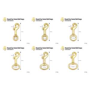 Gancho de seguridad profesional de latón resistente al agua con anillos de rodillos Dees perno giratorio de ojo redondo broches hebillas de barra central - Product Image 1