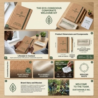 Set de Regalo Corporativo Ecológico, Kit de Bienvenida para Empleados con Papel Sembrable, Cuaderno de Bambú, Bolsa RPET, Logotipo Personalizado