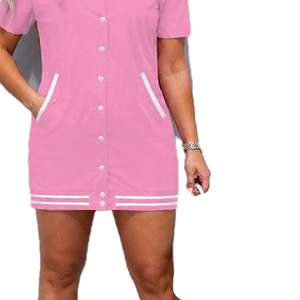AKA Custom Logo Varsity Jacket Baseball <b>Dress</b> Women Casual Short Sleeve Summer <b>Dress</b> Plus Size Ladies New Trendy Cheap Wholesale - Product Image 6