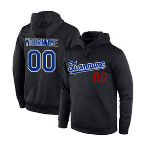 Sweat-shirt à capuche sportif noir et rouge royal personnalisé, qualité supérieure, confortable, élégant, streetwear athlétique - Product Image 1