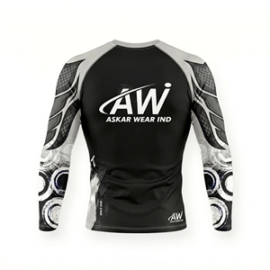 เสื้อแรชการ์ดแขนยาว ASKAR WEAR IND สำหรับผู้ชาย พิมพ์ลายแบบ Sublimation แห้งเร็ว ผลิตจากโพลีเอสเตอร์ เหมาะสำหรับการฝึกซ้อมในยิม - Product Image 2