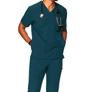 Uniformes de Laboratorio Unisex al por Mayor, Uniformes de Hospital con Cuello Redondo, Manga Corta, Tela Tejida, Trajes Quirúrgicos de Color Personalizado en Venta - Product Image 6