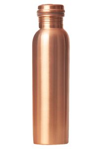 Bouteille d'eau en cuivre 1000 ml, écologique, portable, pour les voyages, utilisation en extérieur, design minimaliste, couvercle personnalisé, fabriquée par des artisans indiens - Product Image 3
