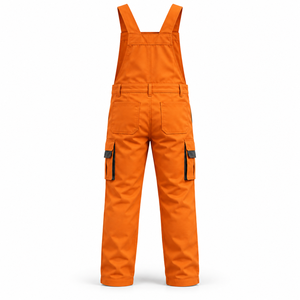 Salopette de travail pour hommes avec bretelles réglables, poches cargo, genoux renforcés, pour chantier, atelier, vêtements de travail utilitaires, salopette de chantier - Product Image 3