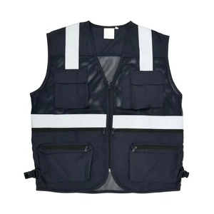 High Visibility Safety <b>Vest</b> Reflective Stripes Unisex Polyester Mesh Back Design Workwear - Product Image 3