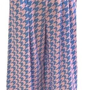Pantalon Palazzo Ample Imprimé à Carreaux Rose et Bleu pour Femme, Taille Haute, Coupe Décontractée et Tendance - Product Image 5