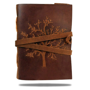 Carnet de notes A5 personnalisé en cuir fait main style vintage Arbre de Vie, design fabricant, avec logo personnalisé - Product Image 5