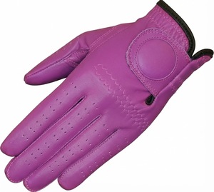 Gant de golf en cuir véritable violet pour main gauche, antidérapant, avec fermeture auto-agrippante, unisexe, pour le sport - Product Image 1