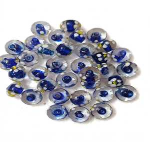 Perles de verre Lampwork faites à la main, à pois, rondes, intercalaires, pour la fabrication de bijoux et bracelets DIY - Product Image 2