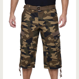 Pantalon Capri d'été pour homme, ample et décontracté, longueur au-dessus du genou, avec taille élastique, grande taille, pantalon capri tactique d'extérieur, respirant - Product Image 4
