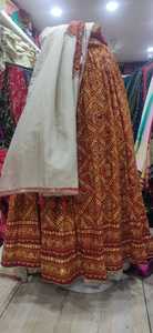 Conjunto Gharchoda Choli Premium con Lehenga con Bordado Jari en Algodón, Dupatta de Seda Suave, Ropa Étnica de Boda para Mujer - Product Image 6