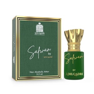 Parfum Attar Non Alcoolisé en Flacon Vert 5,5 ml Roll-On, Fragrance Fraîche Boisée Fruitée, Soin Quotidien de Luxe - Product Image 1
