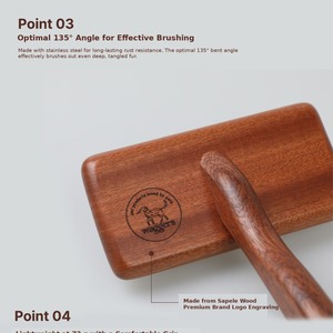 <b>Pet</b> Hair Remover Wooden Slicker <b>Brush</b> <b>pet</b> <b>brush</b> cleaning <b>pet</b> fur eco friendly easy to use <b>pet</b> hair comfortable grip hair slicker - Product Image 5