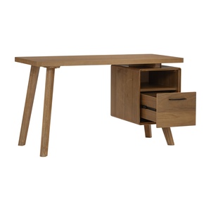 Rustic Modern Writing <b>Desk</b> Floating Pedestal Storage Durable <b>Solid</b> <b>Wood</b> Tapered Legs Easy Installation for Home Office Study - Product Image 2