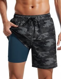 Trajes de Baño para Hombre, Talla Grande, Secado Rápido, Transpirables, Impermeables, Ligeros, Cintura Media, con Forro de Compresión y Cierre con Cordón - Product Image 5