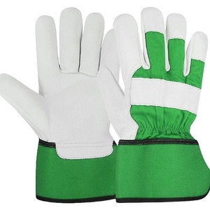 Guantes de dedo completo de algodón, color verde, blanco, antideslizantes, para exteriores, unisex, para todas las estaciones - Product Image 3