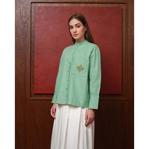เสื้อครอปท็อปผู้หญิง Rayla ปักลายสไตล์ตะวันตก ผ้าฝ้ายผสมผ้าไหมคอร์ดูรอย ทรงหลวม มีไซส์ XS XL 6XL สำหรับใส่ในชีวิตประจำวันและโอกาสทางการในฤดูใบไม้ร่วง - Product Image 4