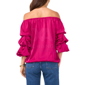 Camiseta de Lona Suave y Ecológica para Mujer, Estilo Casual con Hombros Descubiertos, Estampado Personalizado, Ropa de Moda Urbana - Product Image 3