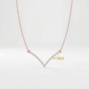 Collar con Colgante de Diamantes en Plata de Ley S925 de Lujo, en Forma de V, para Mujer, Regalo de Boda, Novia, Celebración Romántica, Uso Diario - Product Image 6