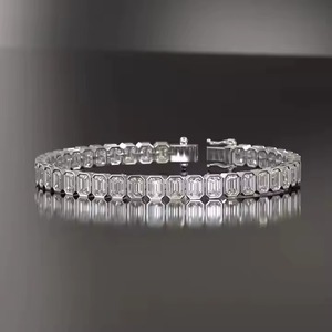 14k Gold Lab Grown Diamond Tennis <b>Bracelet</b> for Women, Emerald Cut Diamond Tennis <b>Bracelet</b>, Emerald Diamond Women <b>Bracelet</b> - Product Image 6