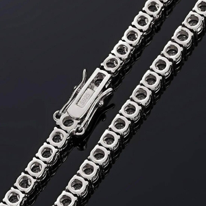 Moissanite Rose Gold Plated 925 Silver Tennis <b>Bracelet</b> Brilliant Cut Claw Setting Hiphop Unisex Jewelry Party Wear - Product Image 4