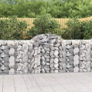 Set di 5 Grandi Cesti in Filo di Ferro Zincato Argentato, Collezione di Cesti Gabion - Product Image 1