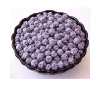 Gewone gevriesdroogde bosbessenschijfjes van echt fruit, knapperig, zure snack, voor smoothies, bakken, ontbijtgranen, vacuüm verpakt