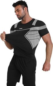 Ensemble de vêtements de sport pour homme, t-shirt à capuche compressif, short, leggings, séchage rapide, coupe ajustée, course à pied, entraînement - Product Image 5