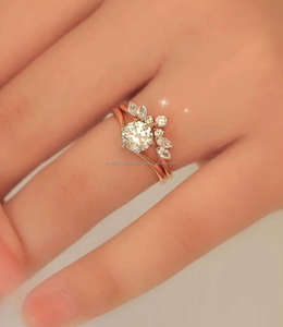 IGI/GIA Lab Grown Vintage 14K oro blanco boda/anillo de compromiso corte diamante Unisex estilo clásico para regalo de fiesta de aniversario - Product Image 2