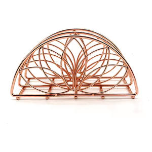 Boîte à mouchoirs porte-serviettes en gros personnalisé moderne luxe fil de métal dessus de table noël or montagne porte-serviettes - Product Image 5