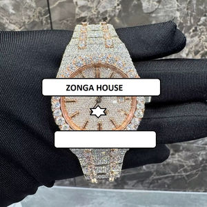 Reloj de Moissanita Analógico de Acero Inoxidable para Hombre, Estilo Hip Hop Iced, el Más Vendido, para Deportes, Negocios y Atuendos Antiguos, Venta al por Mayor - Product Image 1