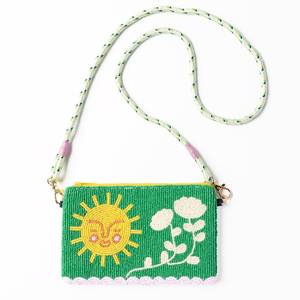 Handmade Tyvek Eco-Friendly Sun Floral Beaded Coin <b>Purse</b> Shoulder Crossbody <b>Purse</b> Bead Embroidery <b>Small</b> Handbag Stylish Women - Product Image 1