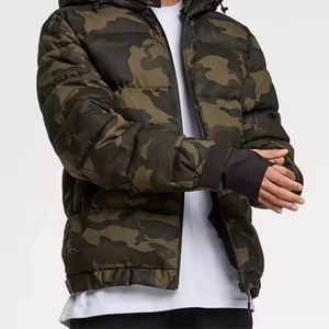 Men's Camouflage Hooded Puffer Jacket Windproof <b>Thick</b> <b>Winter</b> <b>Coat</b> Polyester Filling Casual Style Zipper Closure - Product Image 3