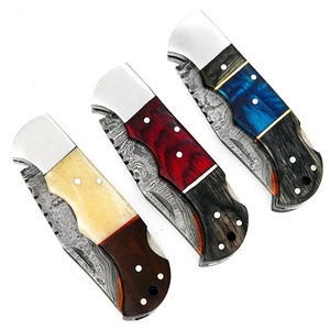 Couteau pliant artisanal en cuivre et acier Damas, manche en bois, logo personnalisé, couteau de poche OEM/ODM, couteau de camping et de chasse EDC UA - Product Image 3
