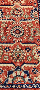 Persian Style Hand Knotted Wool Polyester Area Rug Rectangle Medallion Pattern <b>Red</b> Blue Cream Living Room Decor - Product Image 4
