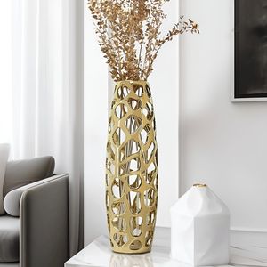 Vase à fleurs moderne en métal, centre de table décoratif pour la décoration de table à manger - Product Image 3