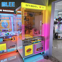 Machine à griffes d'arcade à monnayeur, distributeur de prix avec joystick, thème spatial, lumières LED et roues