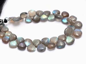 Perles de Labradorite AAA 8mm-12mm, forme cœur lisse, pierres précieuses semi-précieuses naturelles de haute qualité, pierre de lune feu, pour bijoux - Product Image 2
